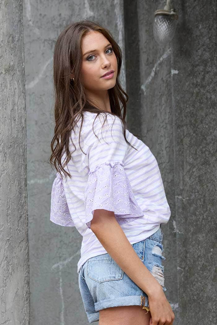 River Stripe T-Shirt Lilac 2