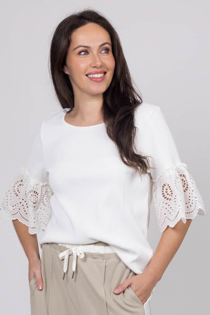 Ophelia Embroidered Top White