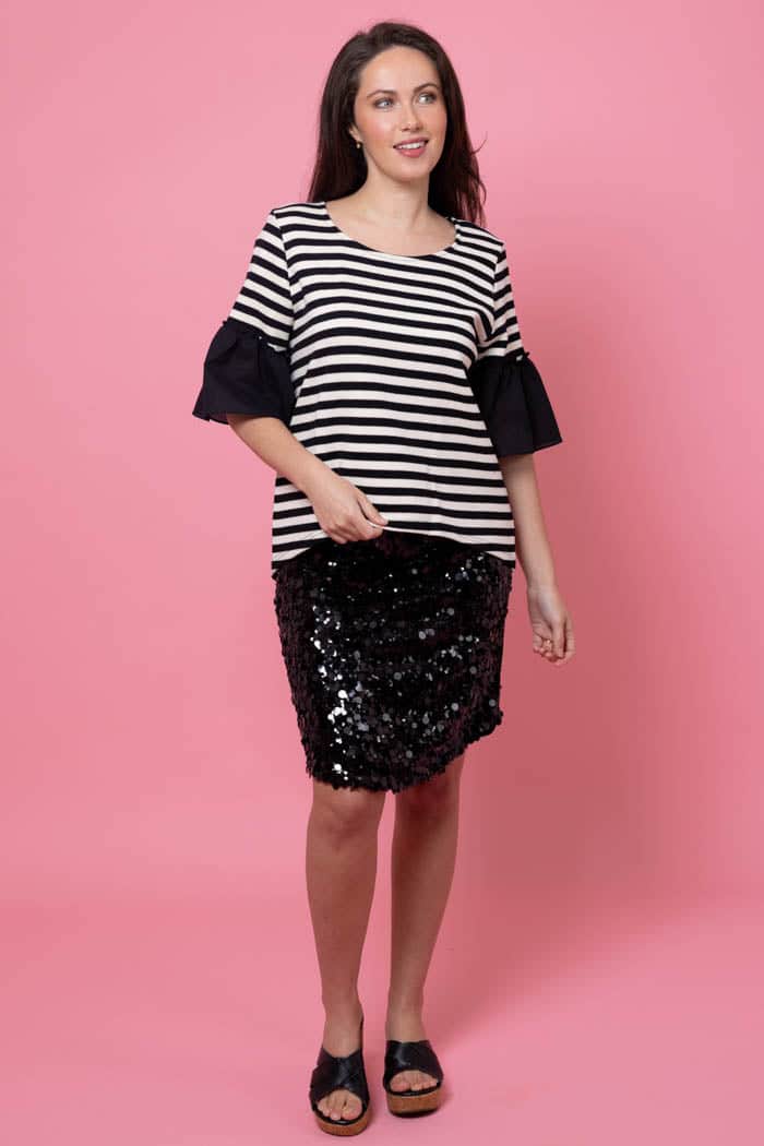 Emelie Sequin Skirt Black 2