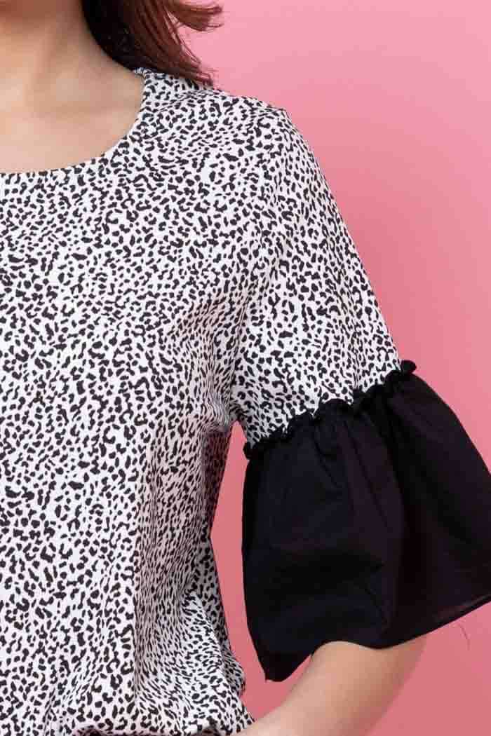 Casey Leopard T-Shirt Black White 4