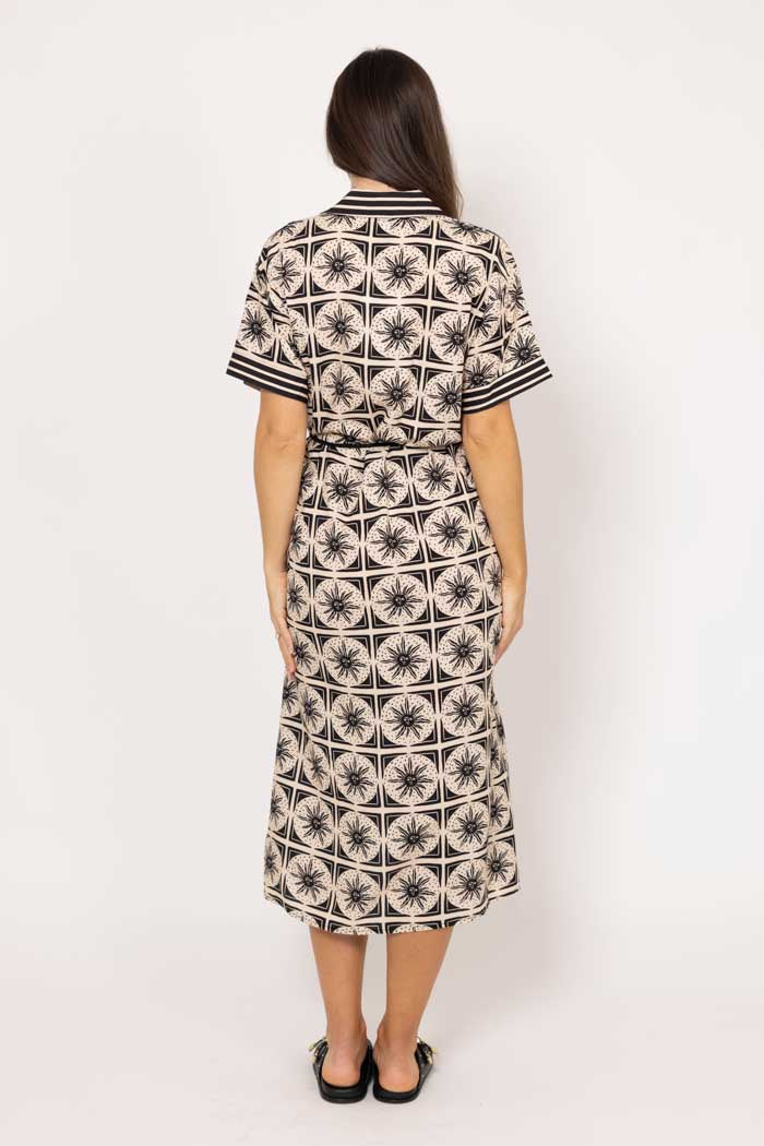 Jett Shirt Dress Black Beige 3