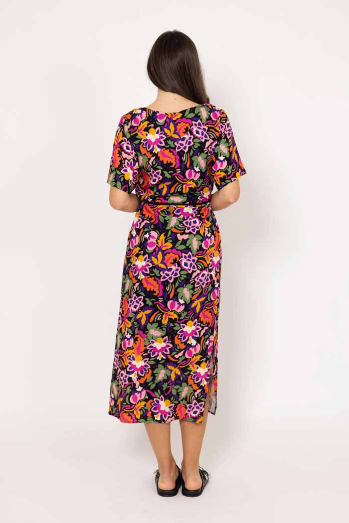 Addison Midi Dress Black Floral 3
