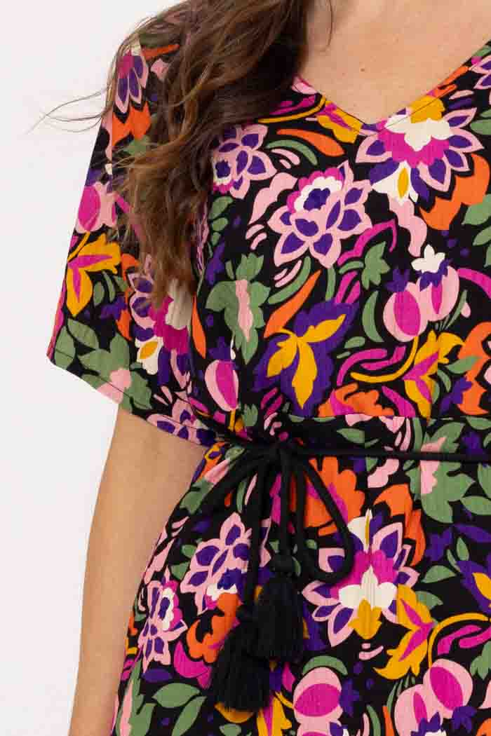 Addison Midi Dress Black Floral 4