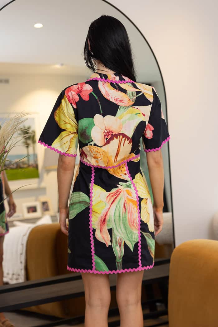 Lennon Mini Dress Floral Black 3