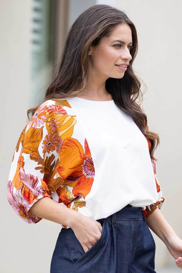 Laura Long Sleeve Top Orange 2