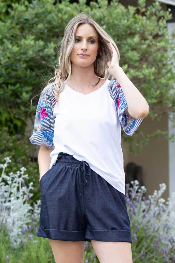 Dark blue denim short