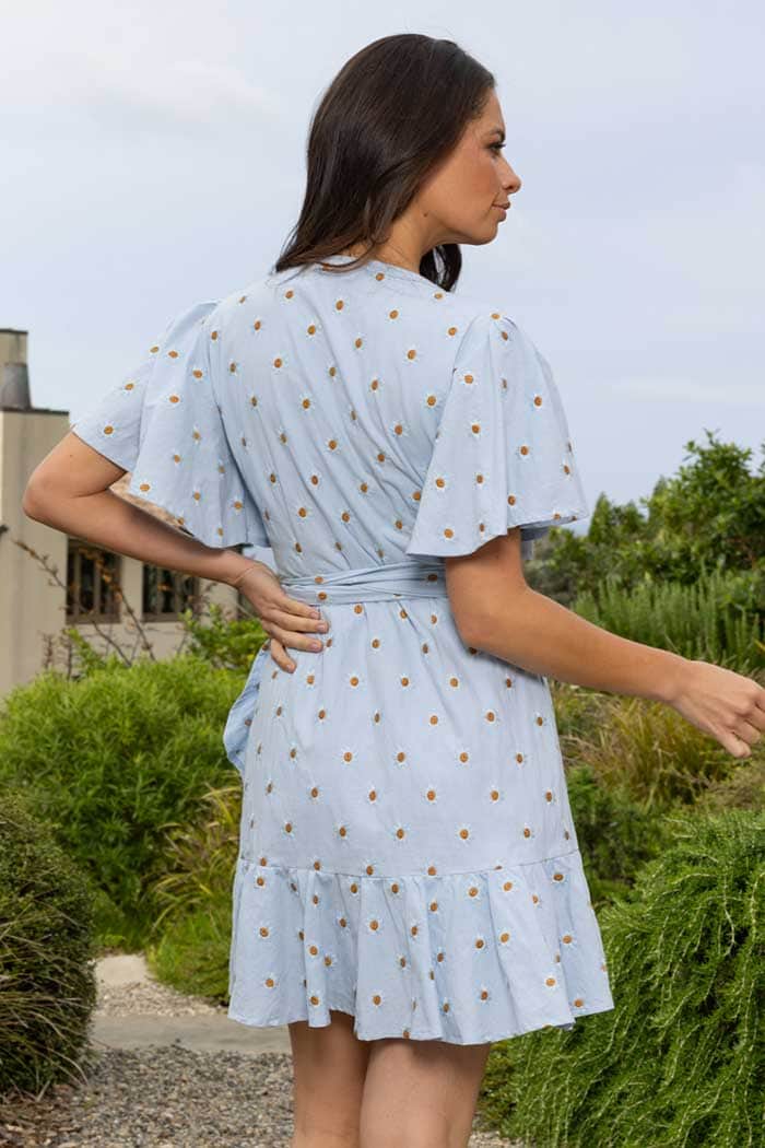 Daisy Wrap Dress Blue 3