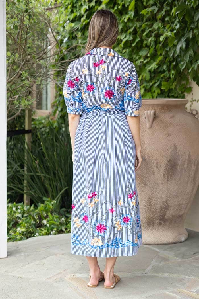 Addison Embroidered Midi Shirt Dress 3