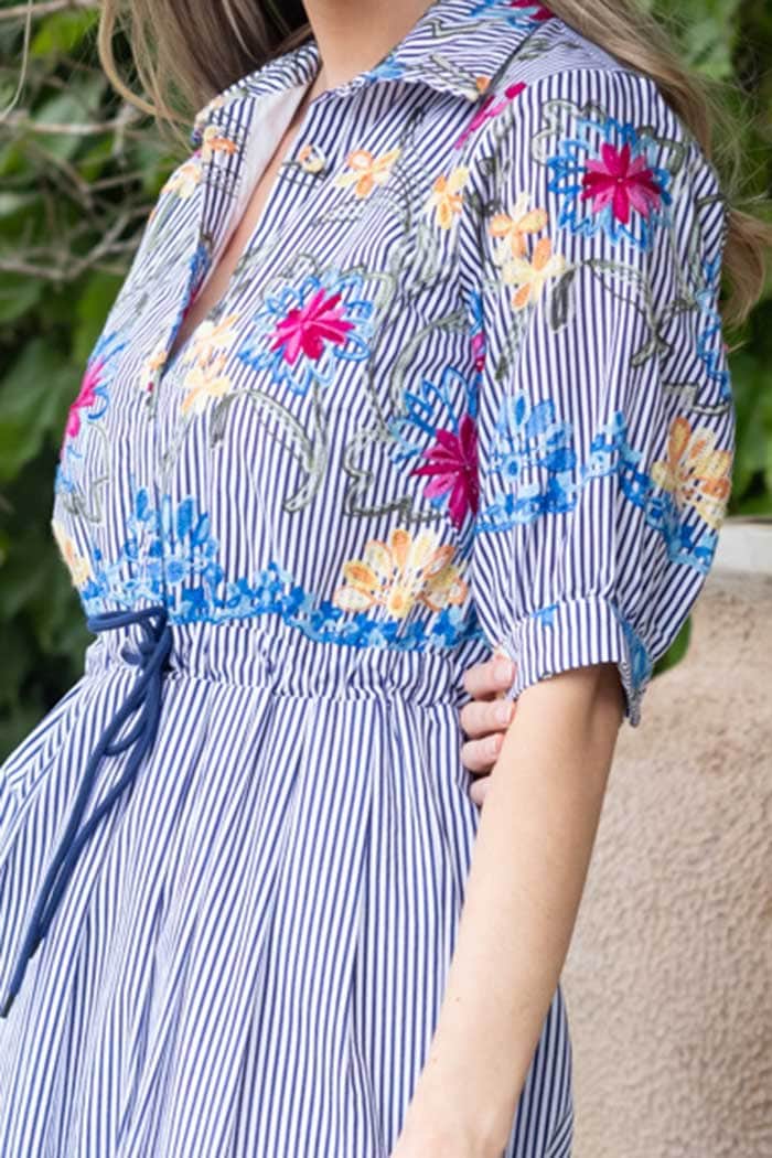 Addison Embroidered Midi Shirt Dress 4
