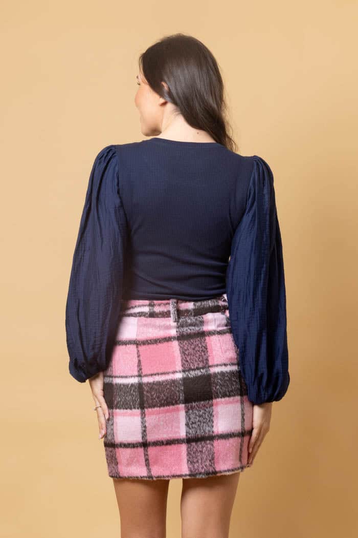 Caira Long Sleeve Top Navy 3