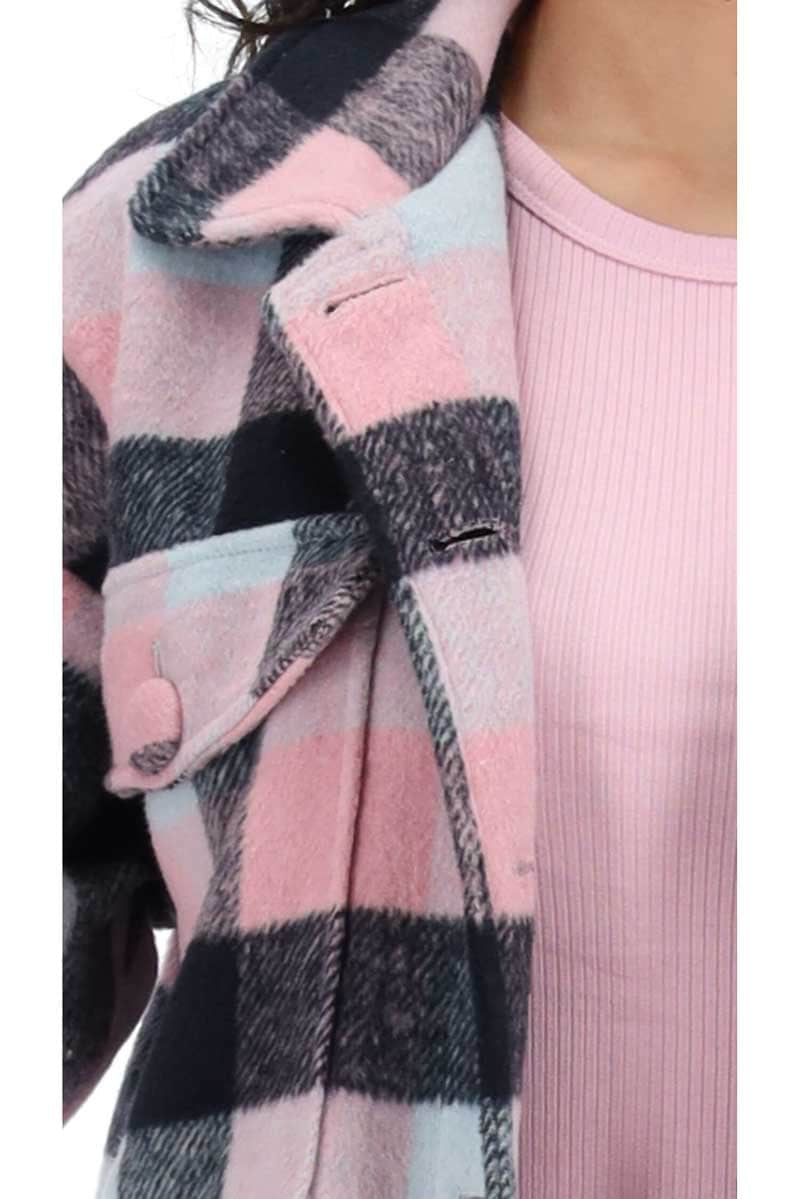 Cameron Coat Pink & Navy Check 4