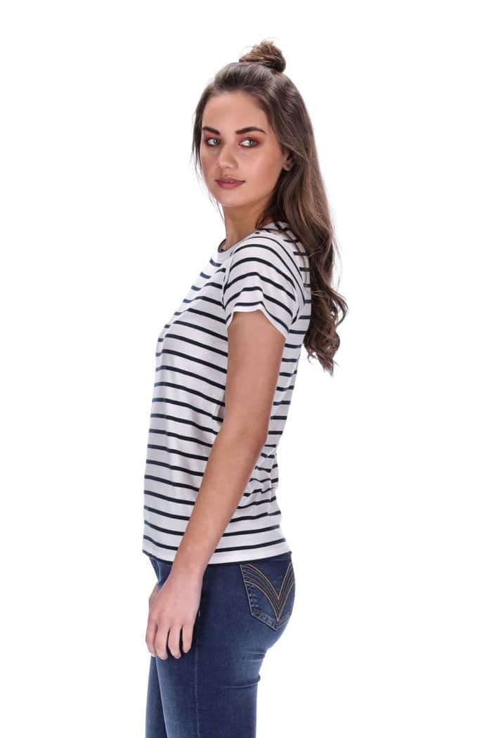 Cara Tee White/Navy 3
