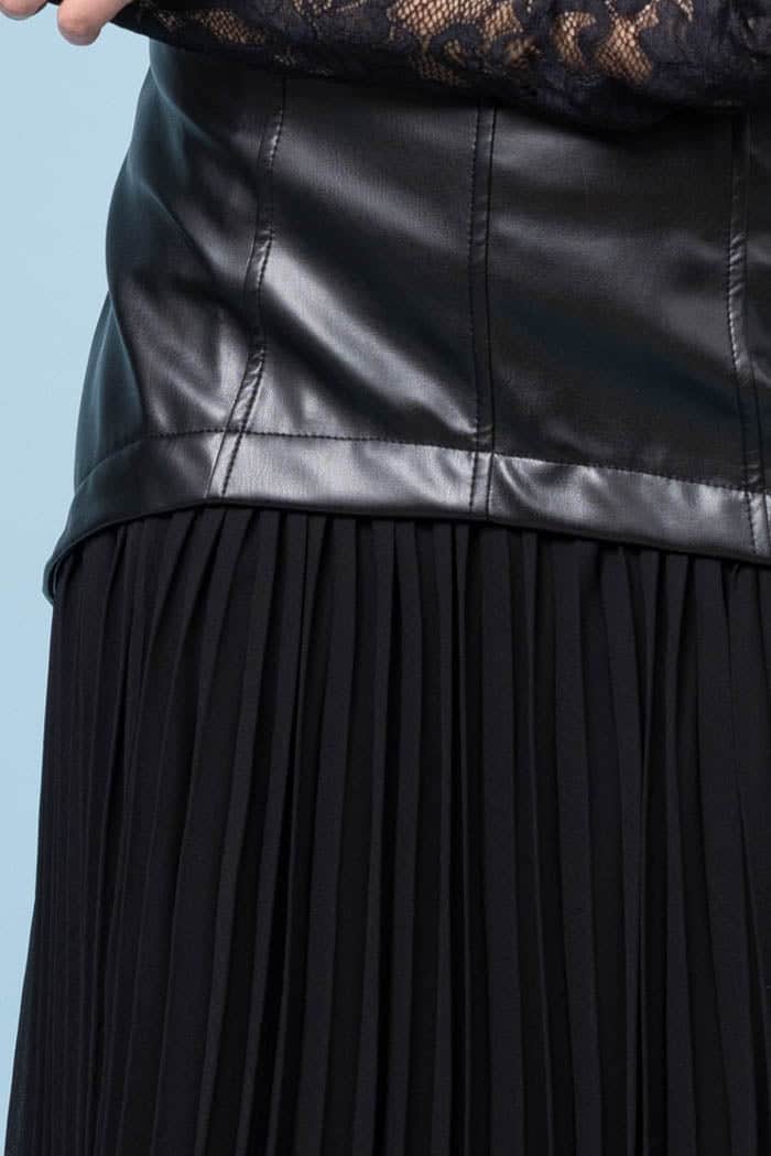 Carmen Faux Leather Skirt Black Black 4