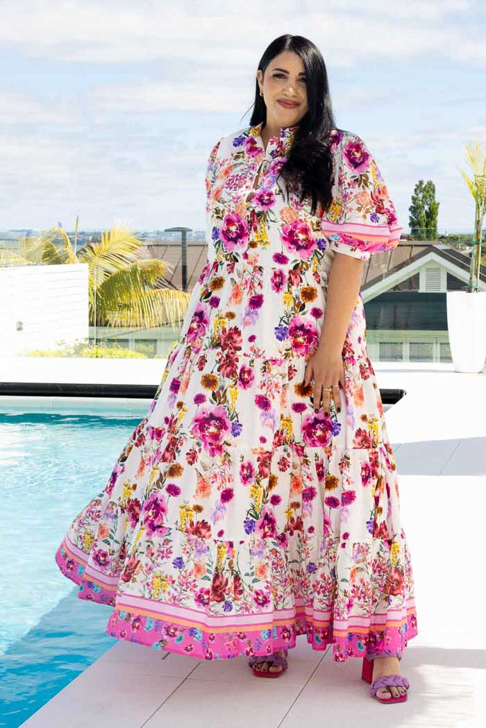 pink floral maxi dress plus size