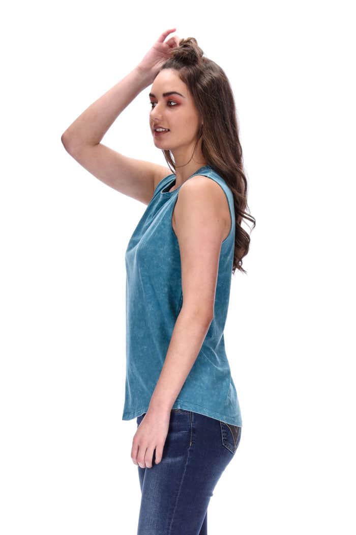 Chicago Singlet Distressed Teal 3