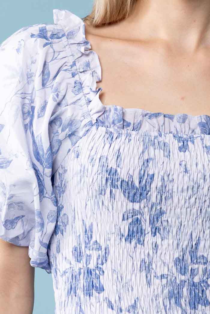 Clementine Dress Blue Floral 4