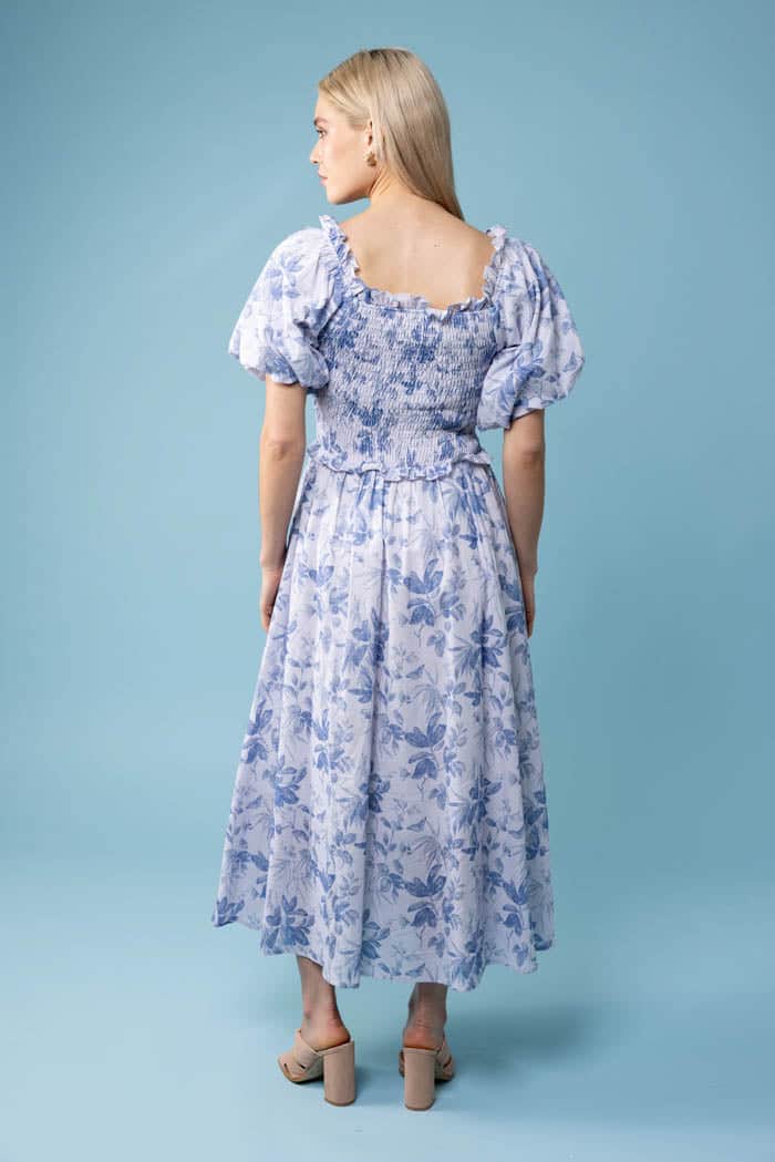 Clementine Dress Blue Floral 3
