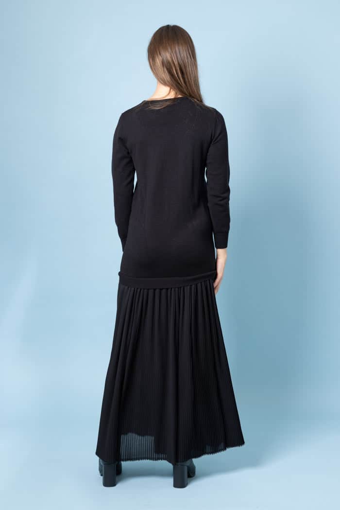 Coco Knit Pleated Dress Black 3