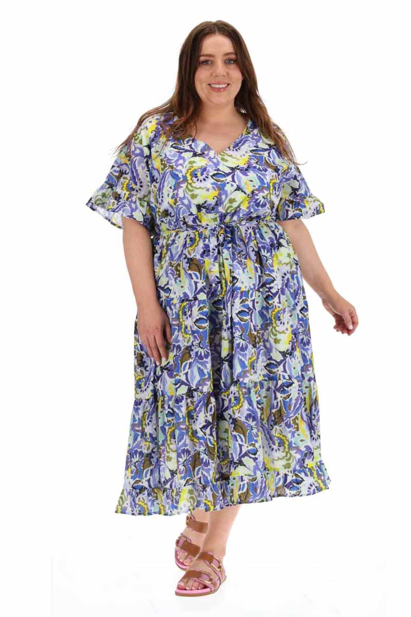 blue floral maxi dress plus size