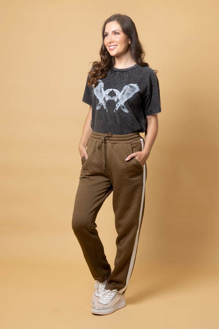 Courtney Quilted Pant Khaki 2
