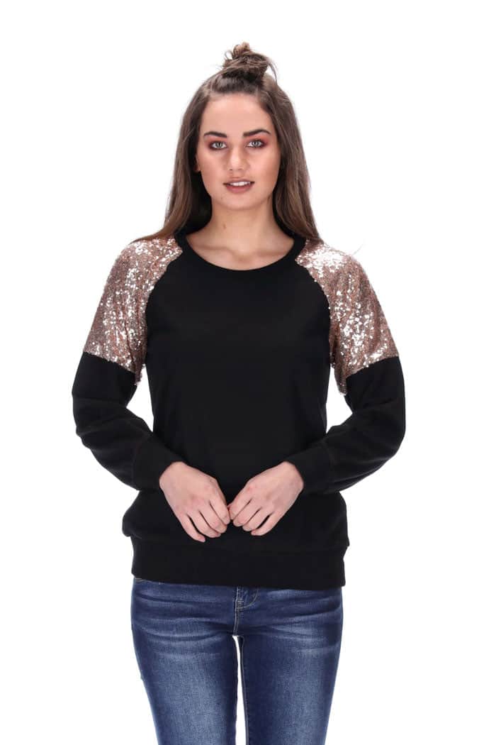 Courtney Sweater Black/Rosegold