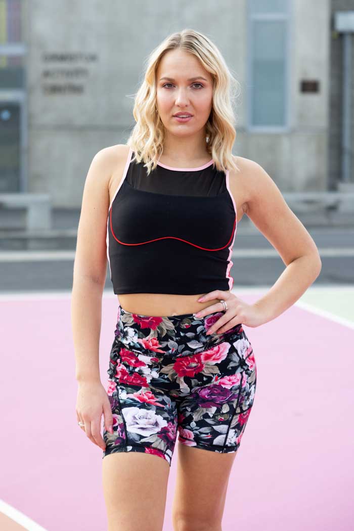 black crop top activewear