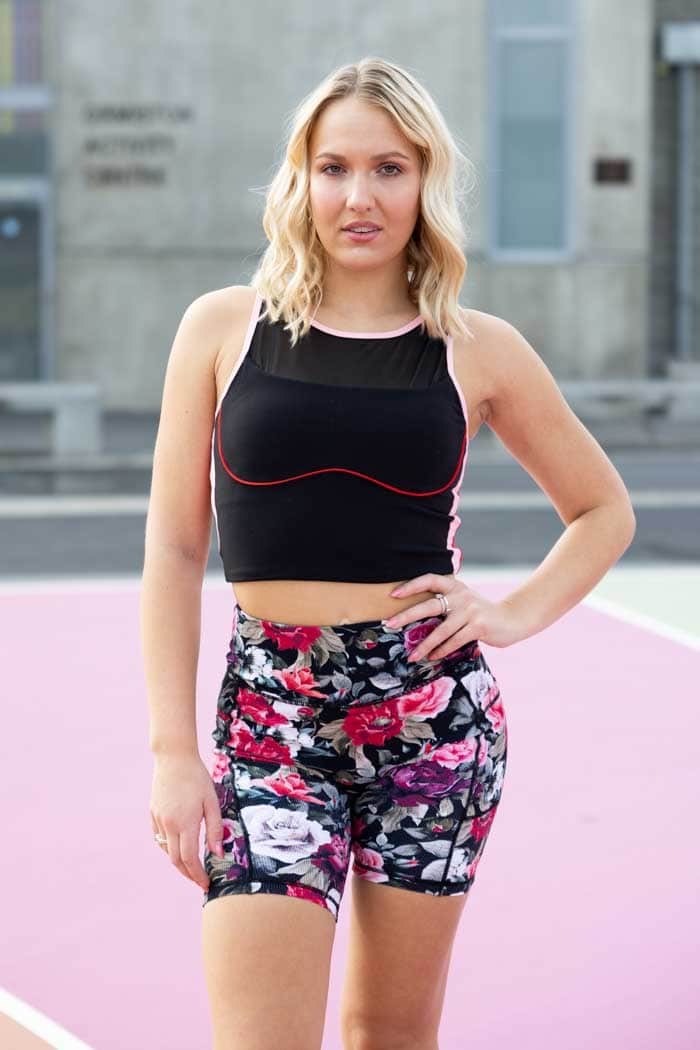 black crop top activewear