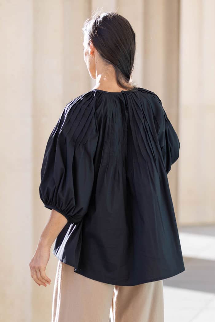 Finn Short Sleeve Blouse Black 3