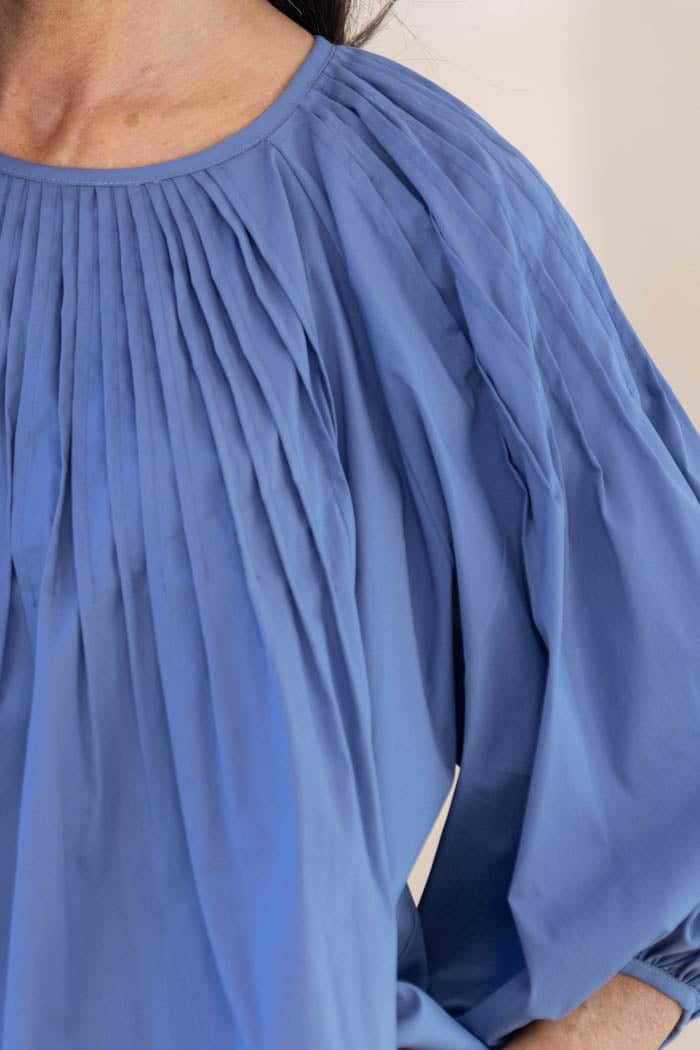 Finn Short Sleeve Blouse Blue 4