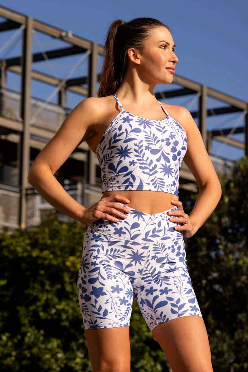 blue floral bra activewear plus size