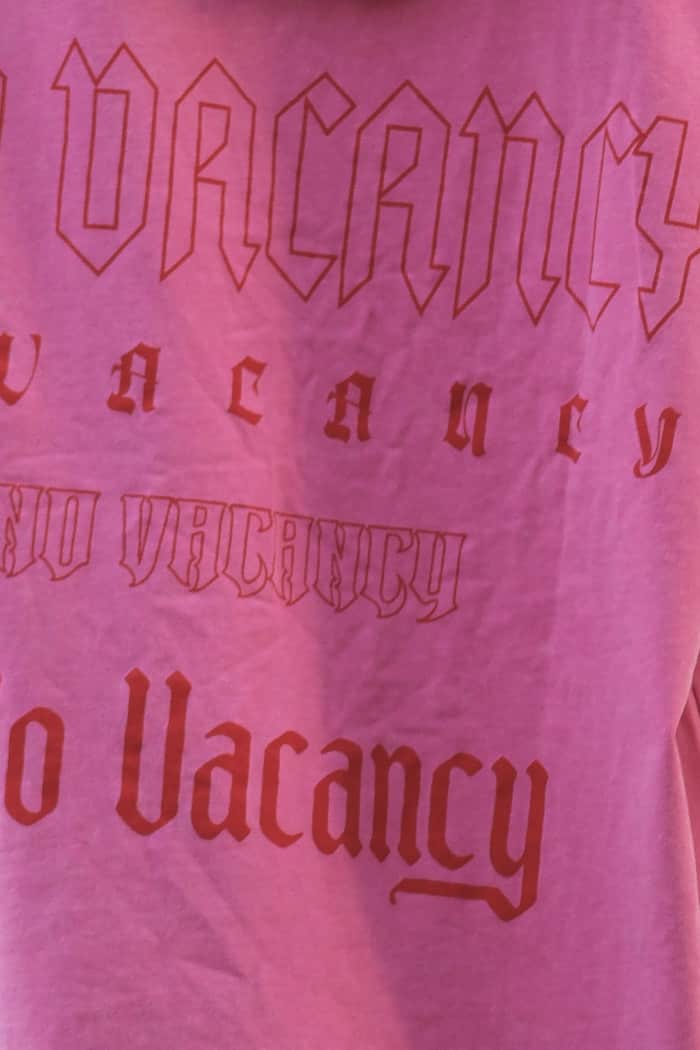 SSAINT No Vacancy Tee Dark Pink Acid Wash 5