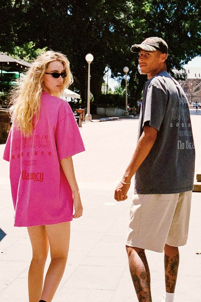 SSAINT No Vacancy Tee Dark Pink Acid Wash 4