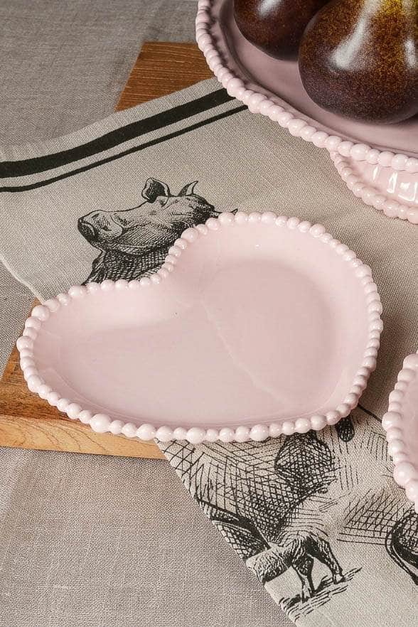 Le Forge Melamine Pearl Heart Plate 20cm French Pink