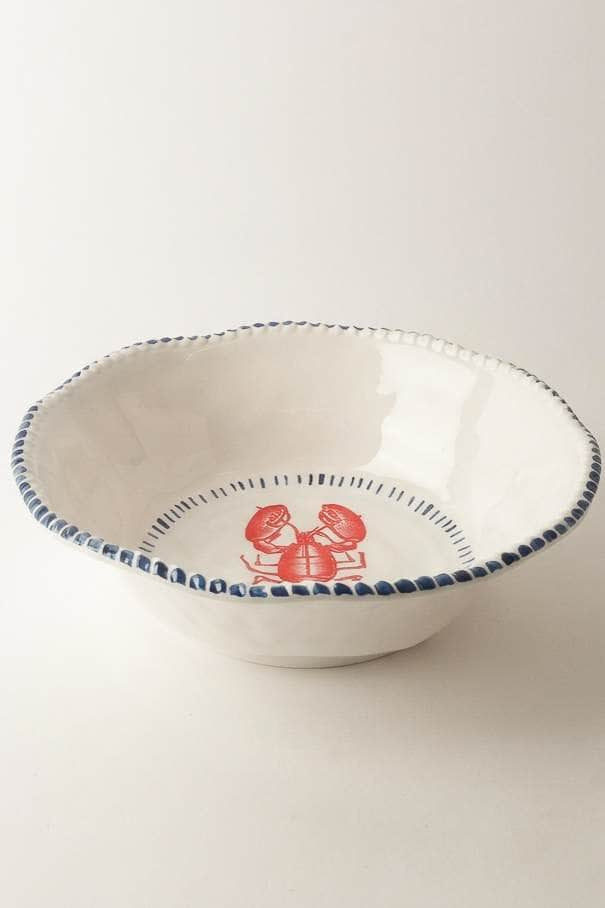 Le Forge Melamine Nautical Lobster Bowl 31cm White/Blue/Red 2