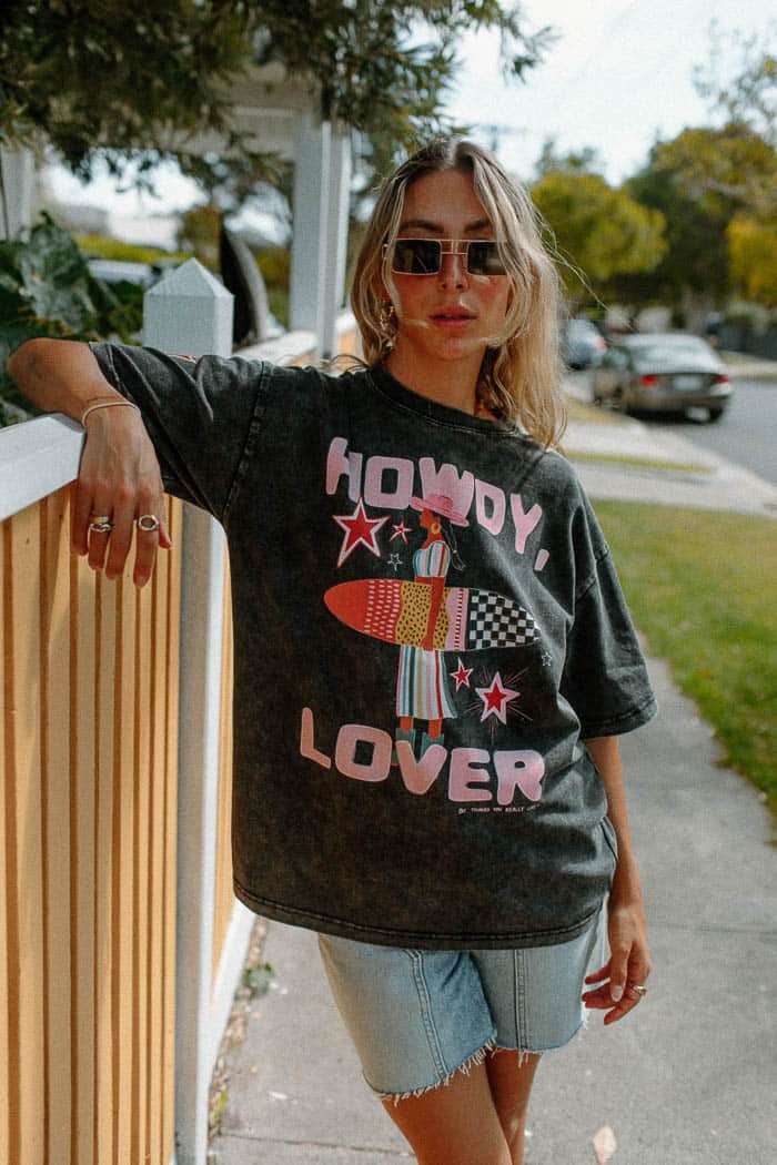TYRL Howdy Lover T-Shirt Acid Wash