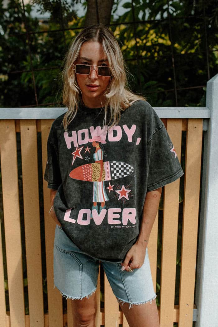 TYRL Howdy Lover T-Shirt Acid Wash 2