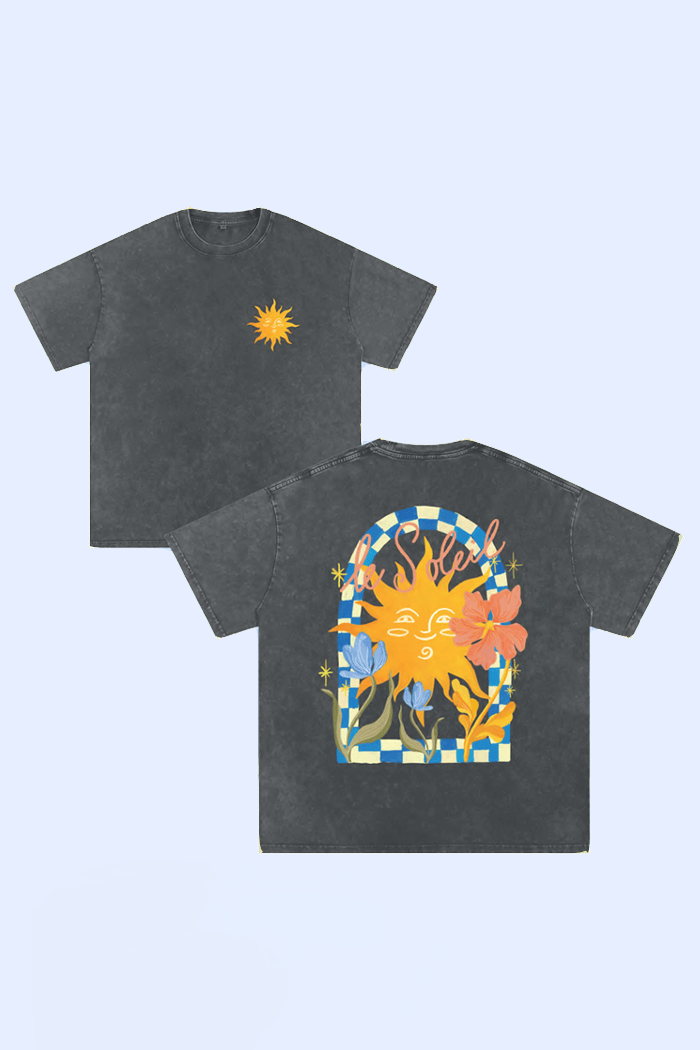 TYRL Le Soleil Acid Wash T-Shirt Vintage Grey
