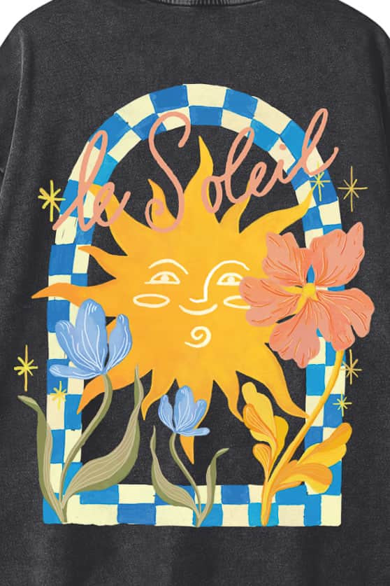 TYRL Le Soleil Acid Wash T-Shirt Vintage Grey 3
