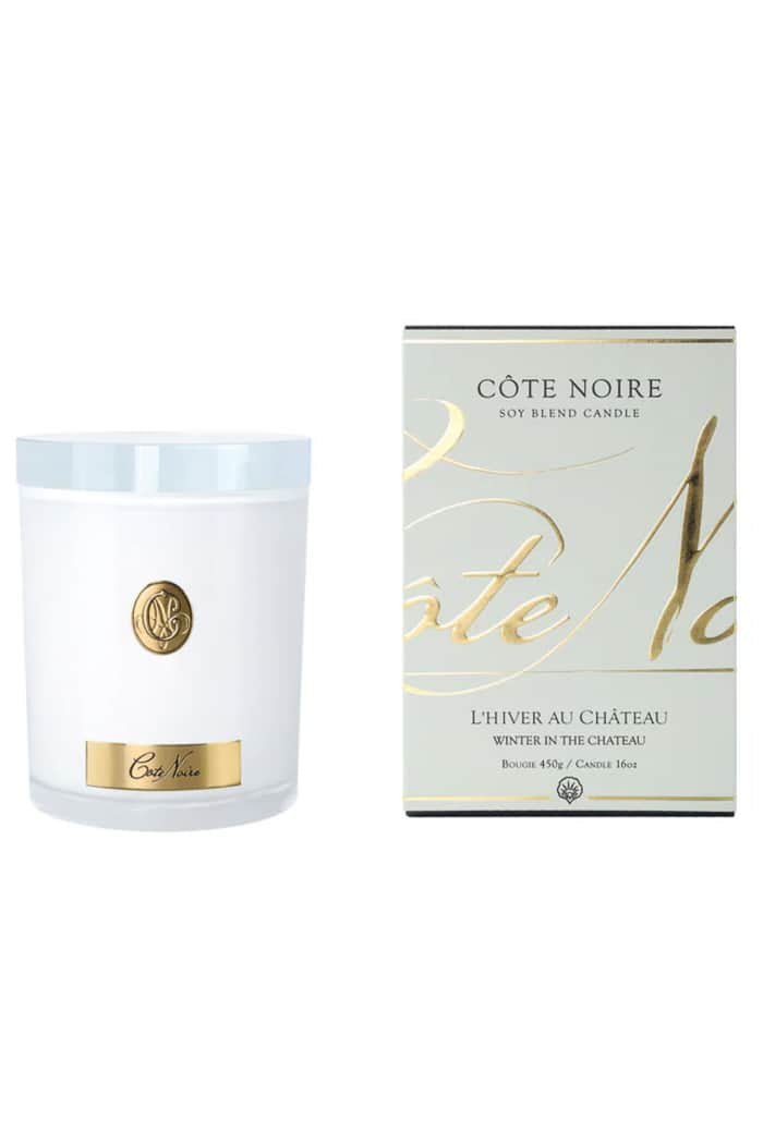 Cote Noire Candle Winter in the Chateau White and Gold 450g