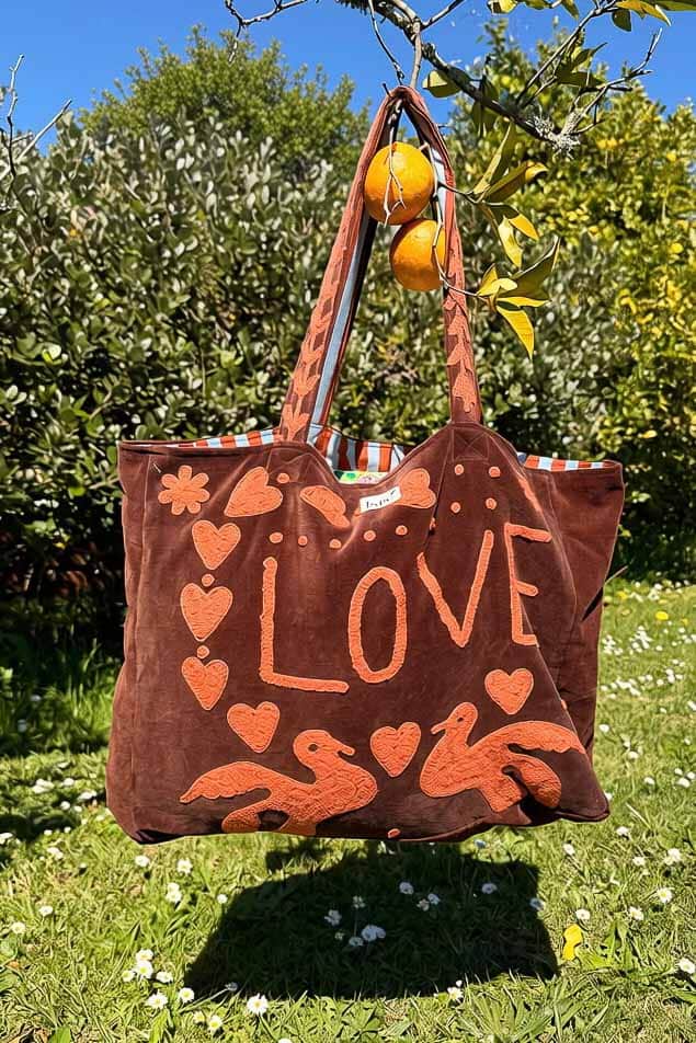 Ira Ira Love Bag Velvet Suzani Chocolate