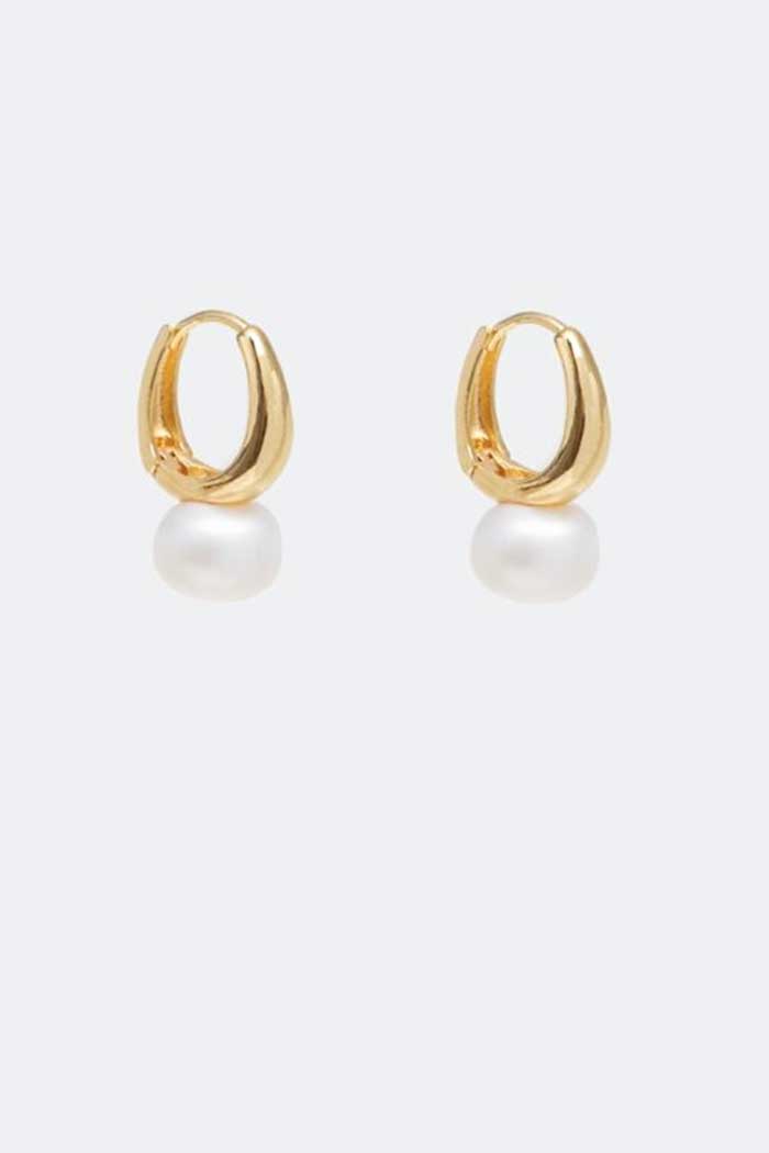 Antler Pearl Orbit Earring Gold