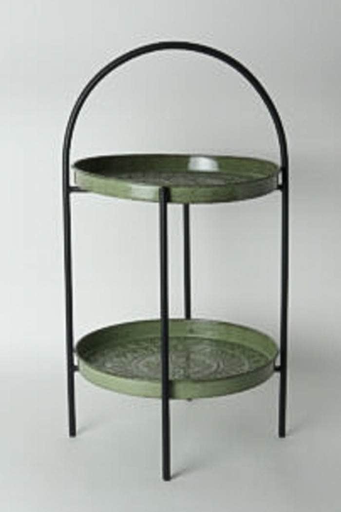 Green Tiered Metal Stand
