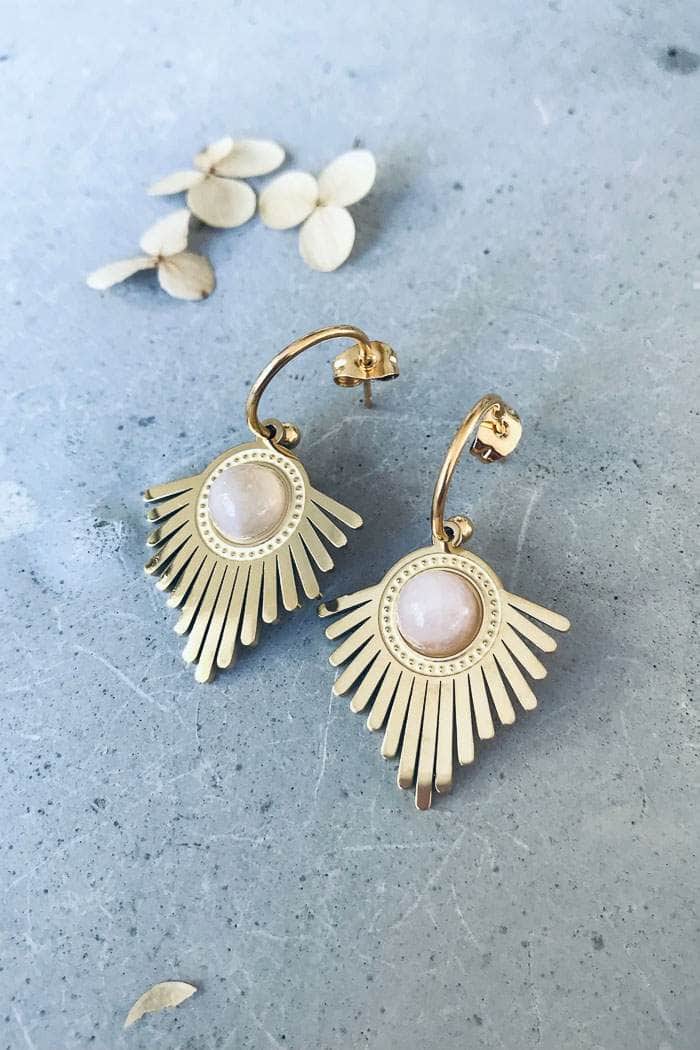 Twigg Adelphi Stud Hoops Blush Gold