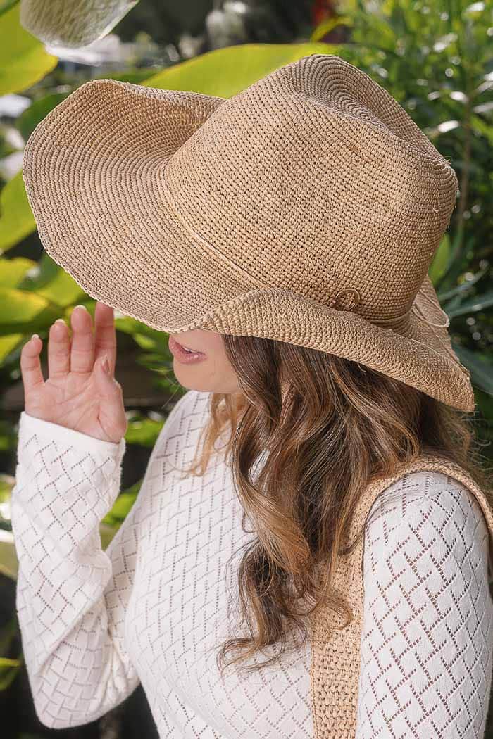 Sundaise Chloe Cowboy Hat Natural Raffia 3