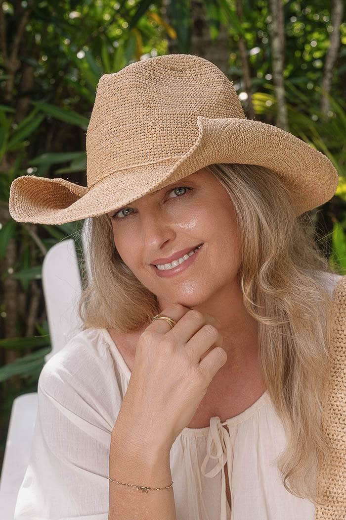 Sundaise Chloe Cowboy Hat Natural Raffia