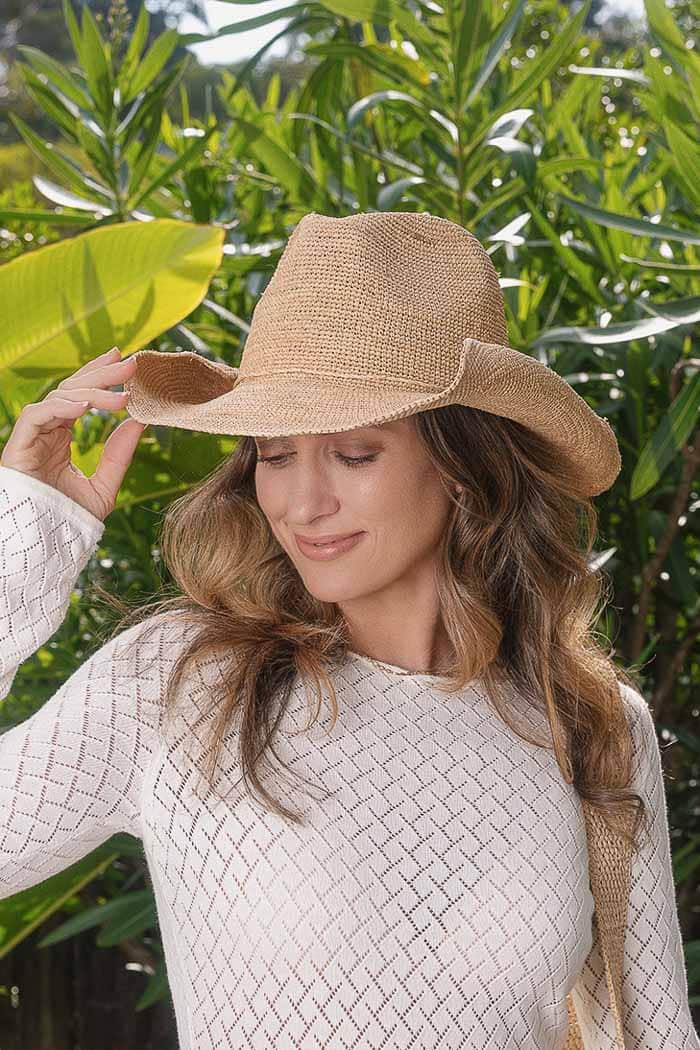 Sundaise Chloe Cowboy Hat Natural Raffia 4