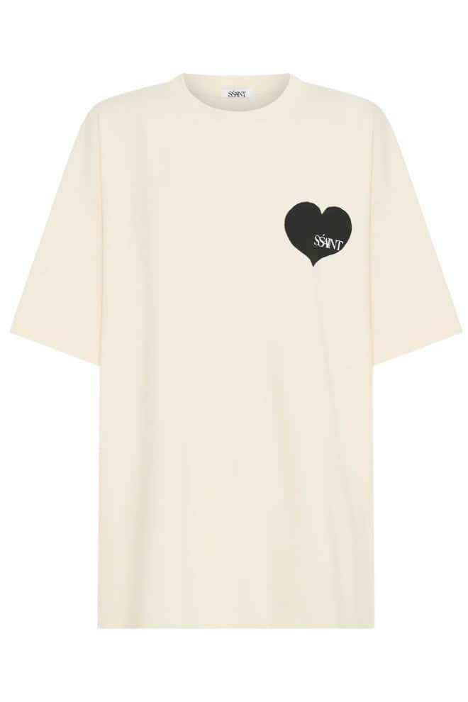 SSAINT Heart Tee Black Cream