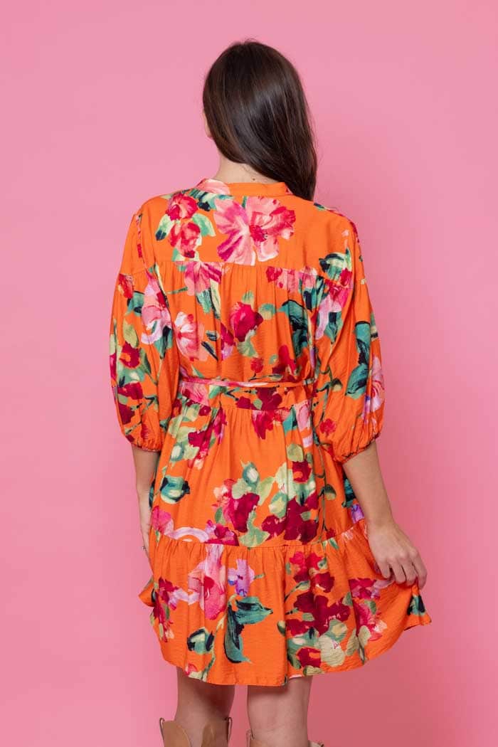 Gabriel Shirt Dress Orange Floral 3