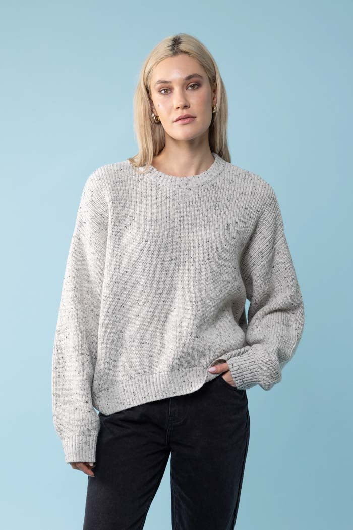 grey fleck knitted sweater
