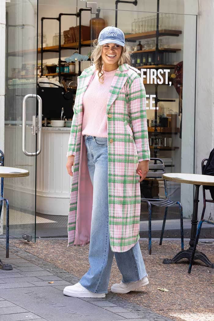 Gemma Coat Pink Tartan 2